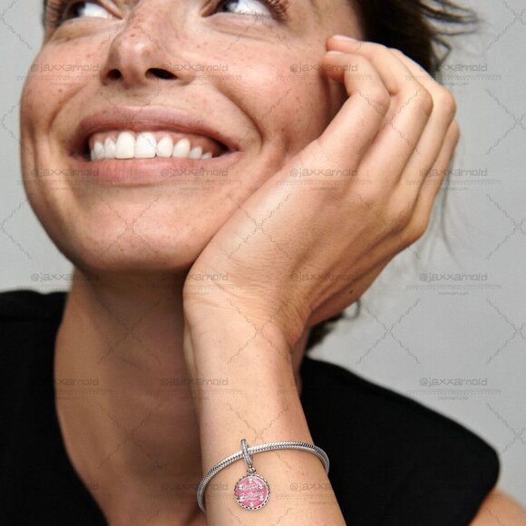 Pandora Birthday Cake Silver Dangle โ Clear CZ & Pink Enamel - Picture 6 of 6